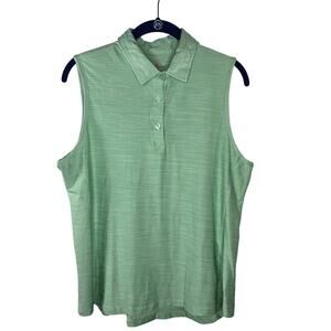 Lillie Green Sleeveless Golf Tennis Pickleball Polo Top Size Large